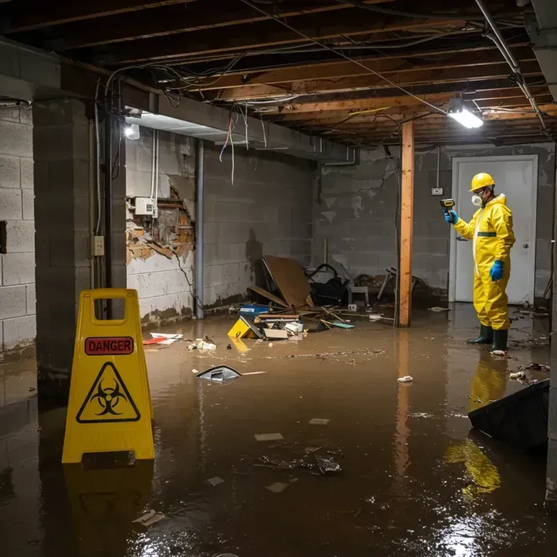 Flooded Basement Electrical Hazard in Westby, WI Property